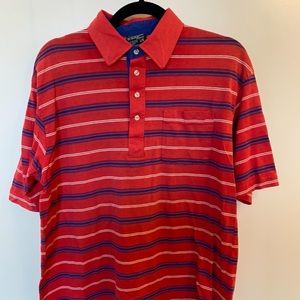 Vintage Chip Beck Collection Red, White & Blue Striped Polo Shirt